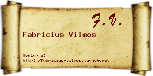 Fabricius Vilmos névjegykártya